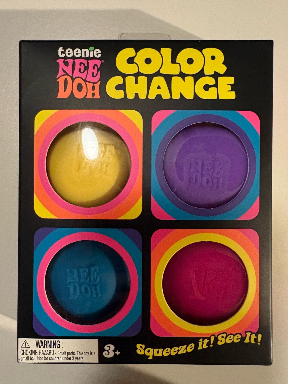 🌈 NeeDoh Teenie Color Change 4-Pack Mini Squishies Schylling NEW RARE VIRAL